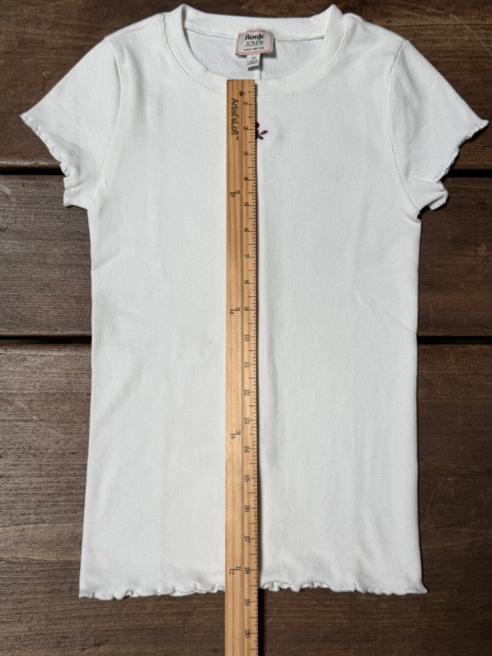 Exclusive J.Crew x Rouje Paris & New York Collab Ribbed Knit Tee NWOT - Picture 5 of 11